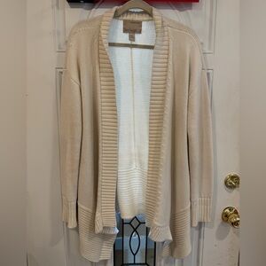 Banana Republic Cream Open-Front Knit Cardigan